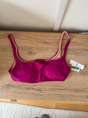 J. Crew Bright Magenta Bralette Bikini Top | NWT | size Medium